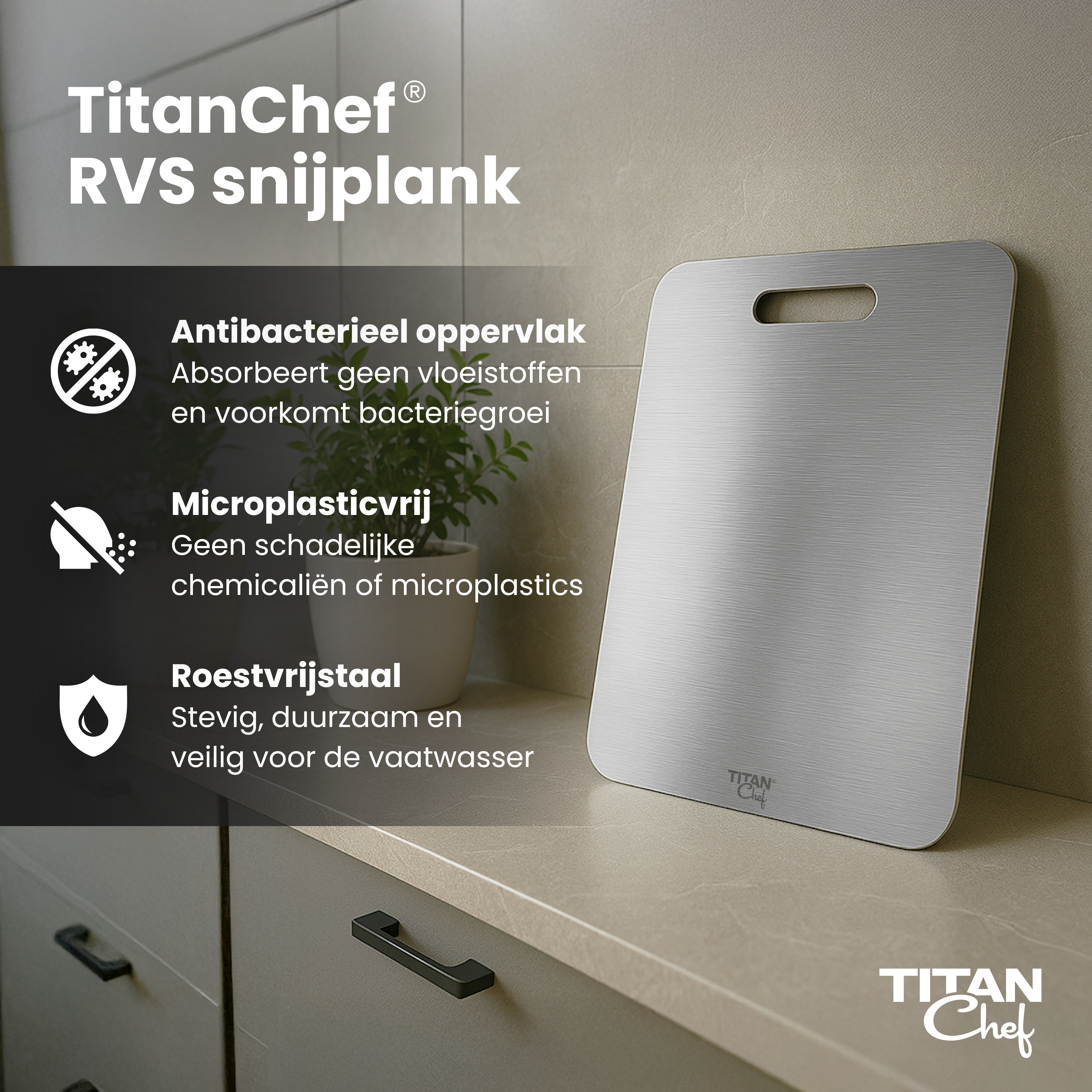 TitanChef RVS Snijplank