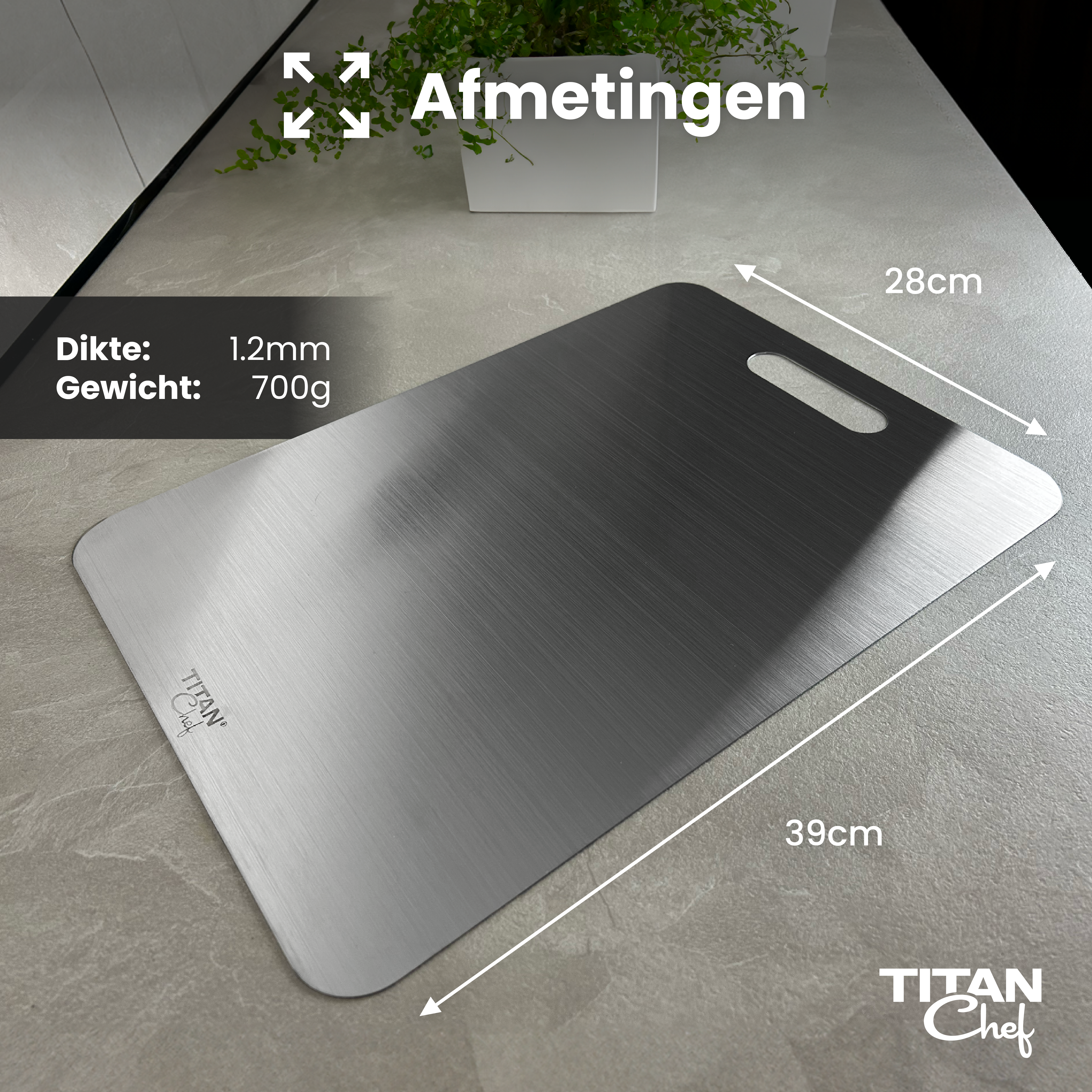TitanChef RVS Snijplank