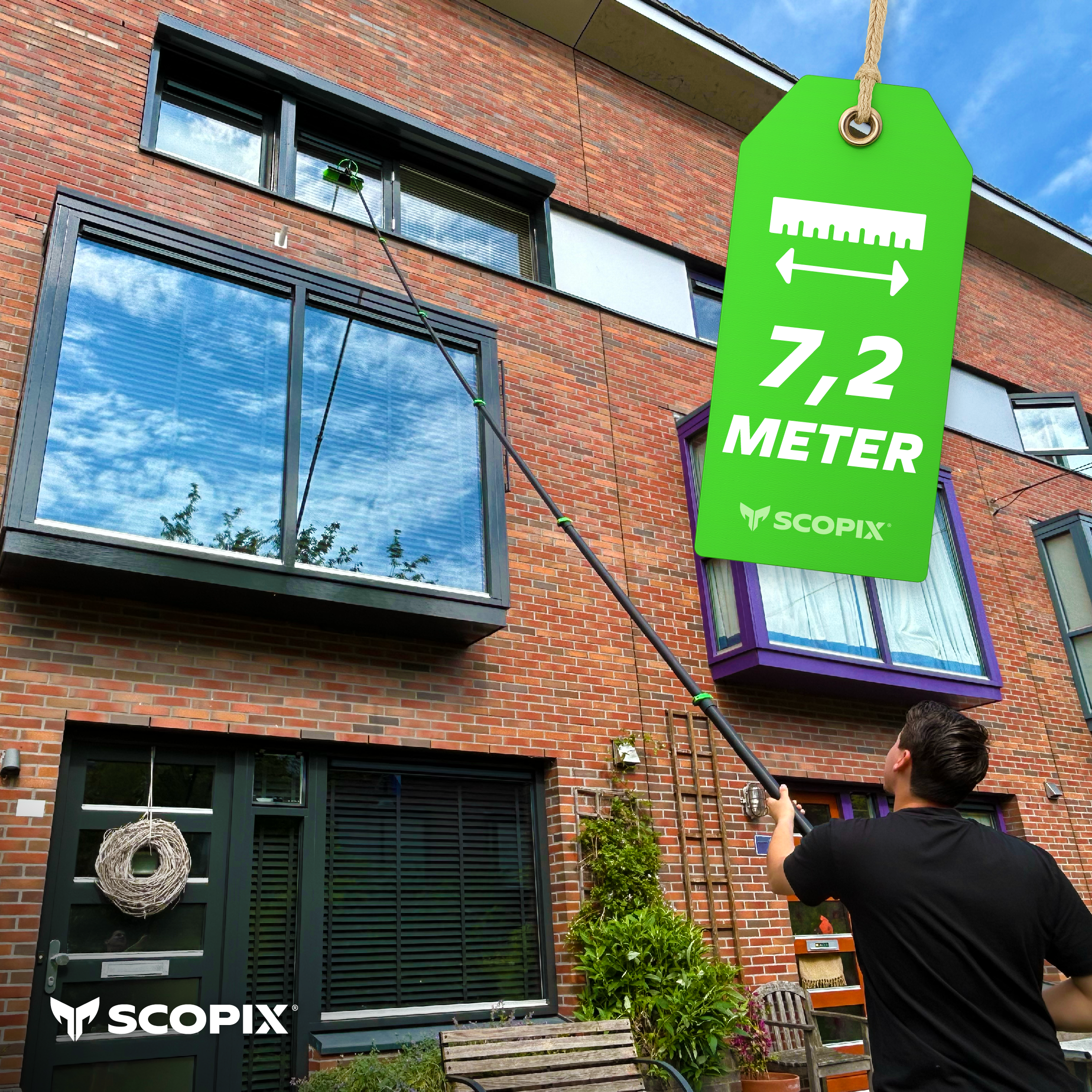 SCOPIX Telescopische Wasborstel 7.2 Meter