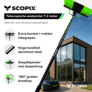 Telescopische Wasborstel 7.2 Meter