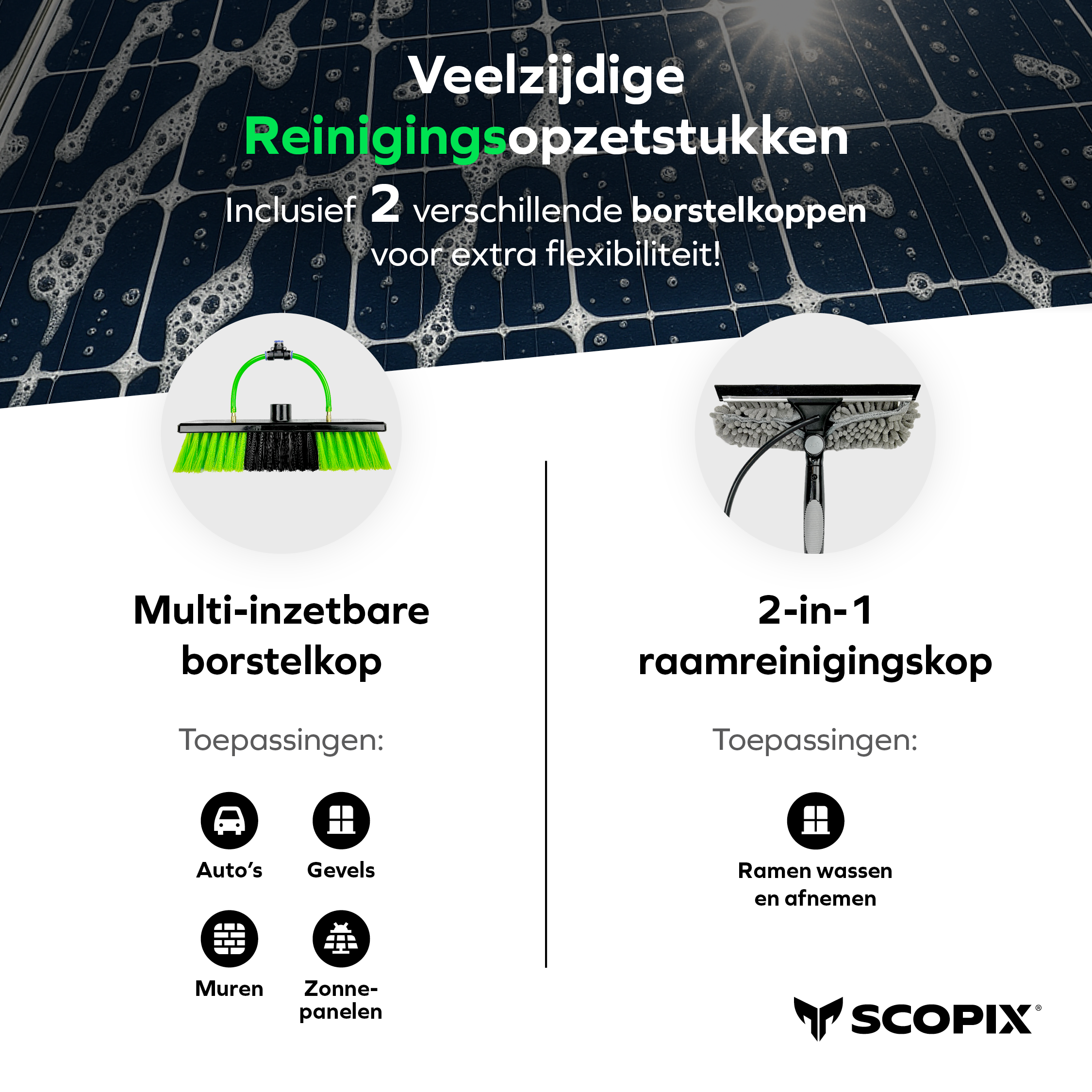 SCOPIX Telescopische Wasborstel 7.2 Meter